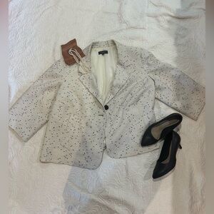 Talbots Cream Speckled Blazer